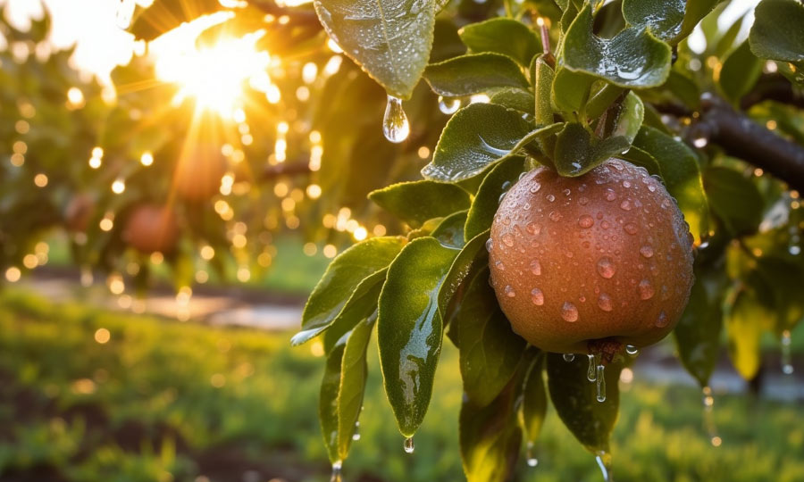 Estrategias de riego para nogales y frutales en verano